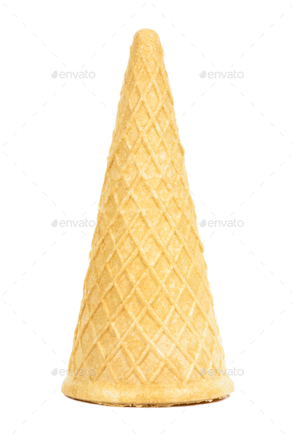 Empty ice cream cone on white background Stock Photo by mkos83 | PhotoDune
